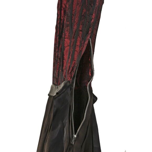 Vintage 50s Dress Fit and Flare Black Satin Circle Skirt Sze S B34 W22 - Hey Viv - Picture 5 of 6